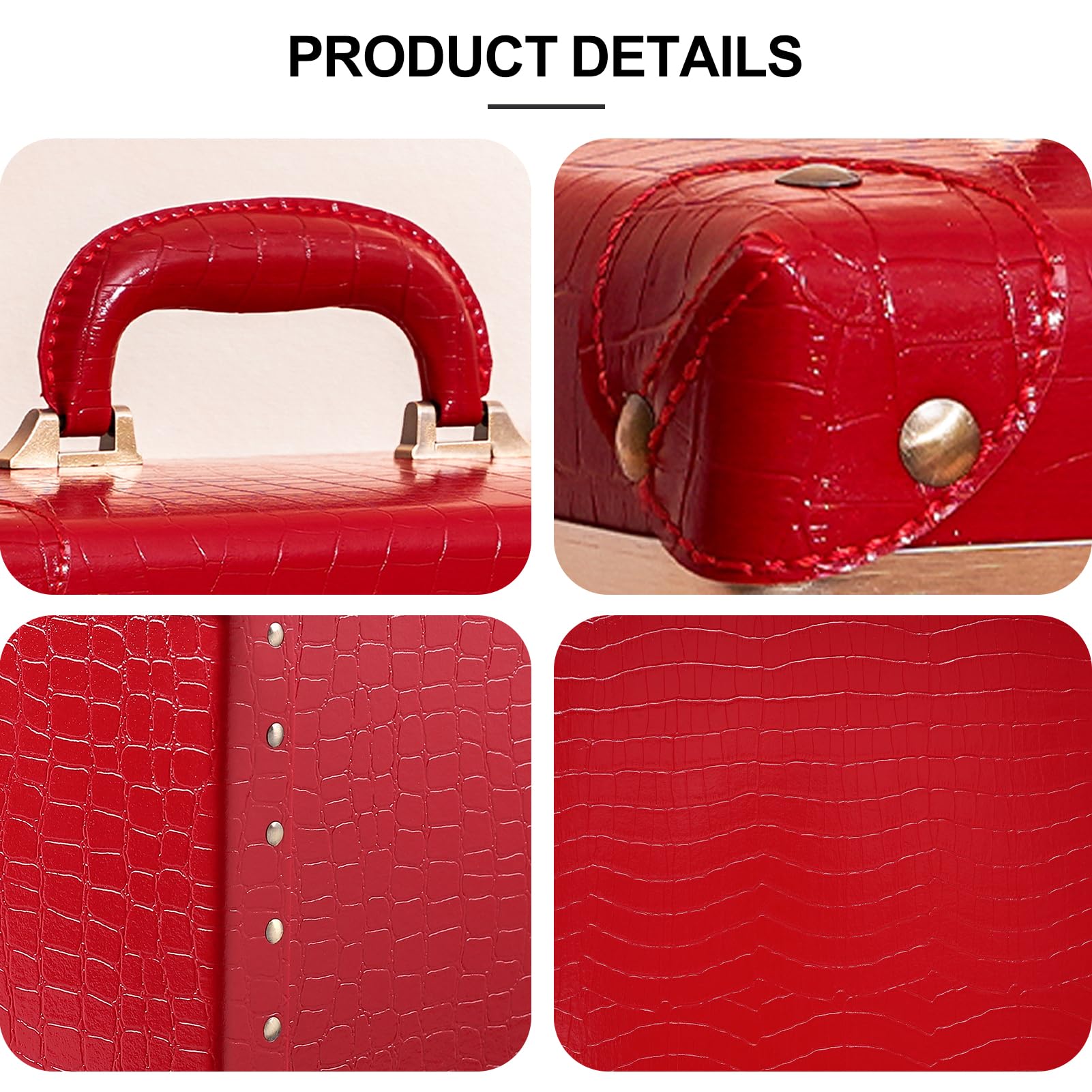 Amazon.com : urecity Vintage Makeup Train Case, Red Artificial